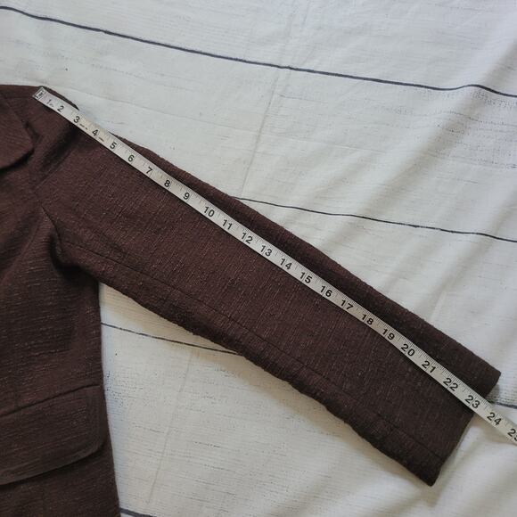 Banana Republic Size 10 Brown Tweed Blazer Retro Preppy Academic Jacket - Picture 7 of 10